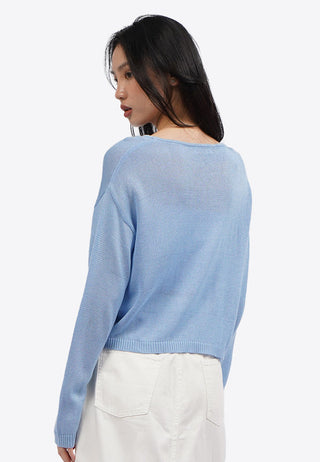 Textured Long Sleeve Knit Sweater