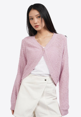 Long Sleeve Popcorn Knit Cardigan