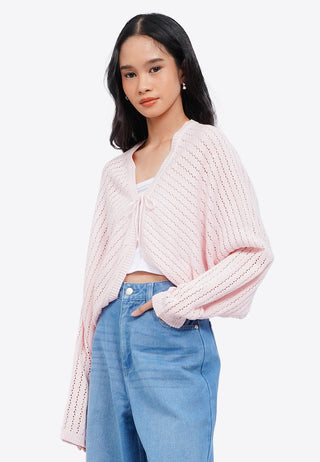 Tied Front Knit Bolero Top