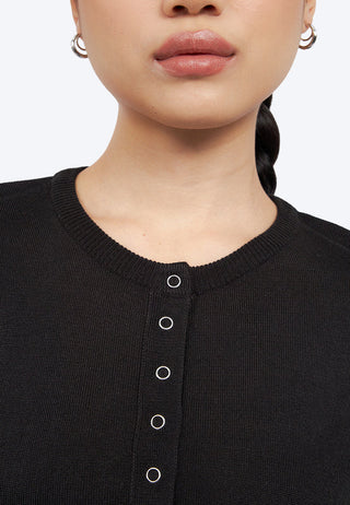 Snap Button Long Sleeve Cardigan