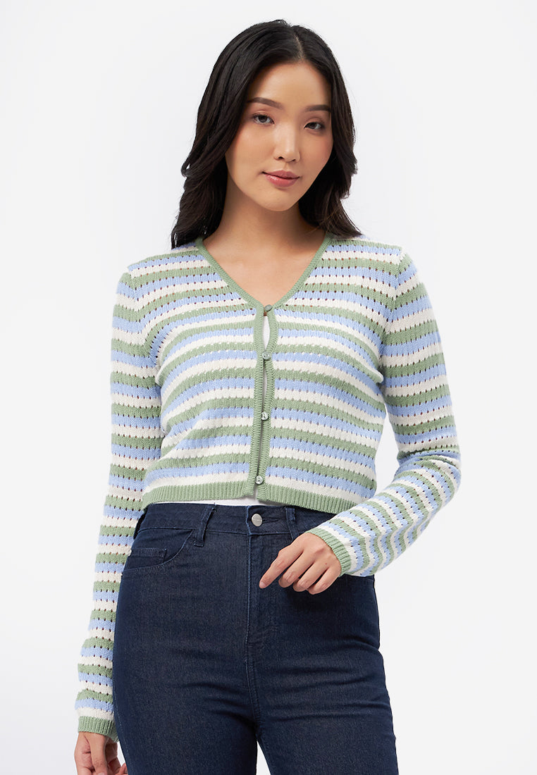 Color Box Cardigan Long Sleeve Striped Cardigan Green – COLORBOX - Indonesia