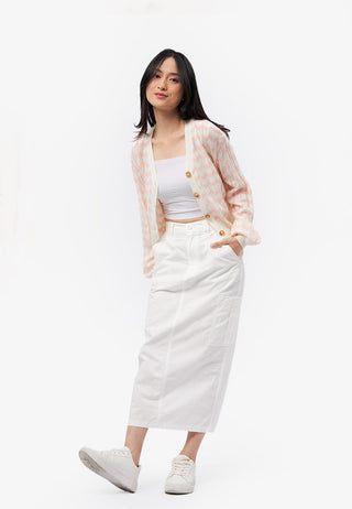 Wave Printed Long Sleeve Cardigan