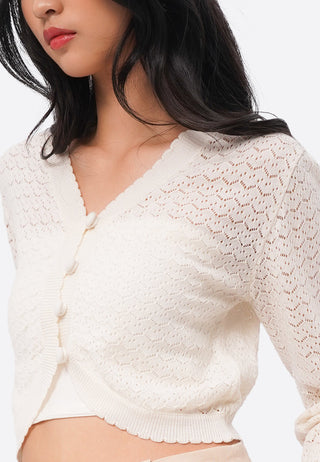 Cropped Crochet Cardigan