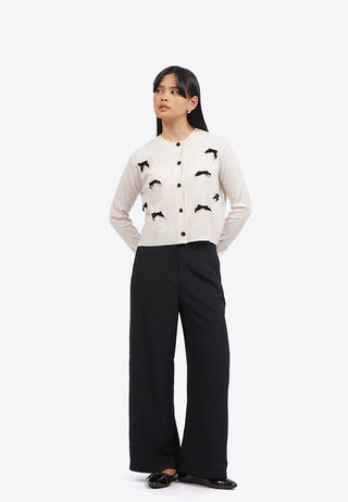 Long Sleeve Cardigan with Ribbon Details