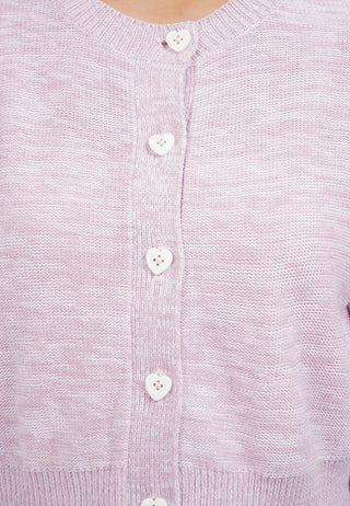 Button Up Long Sleeve Crop Cardigan