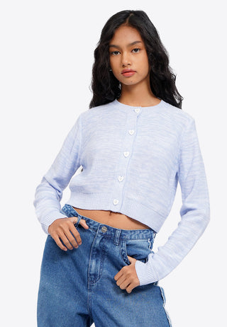 Button Up Round Neck Cardigan