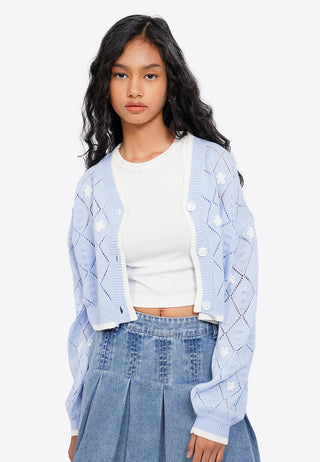 Embroidered Long Sleeve Cardigan