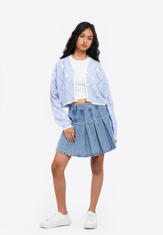 Embroidered Long Sleeve Cardigan