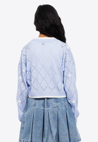 Embroidered Long Sleeve Cardigan