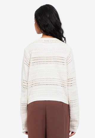 Round Neck Long Sleeve Cardigan