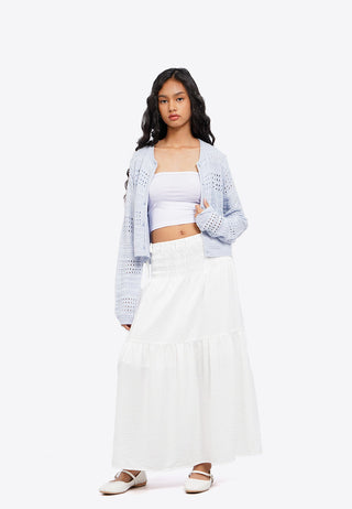 Round Neck Long Sleeve Cardigan