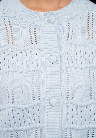 Round Neck Textured Cardigan