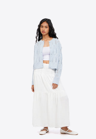 Round Neck Textured Cardigan