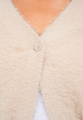 Textured Long Sleeve Crop Cardigan