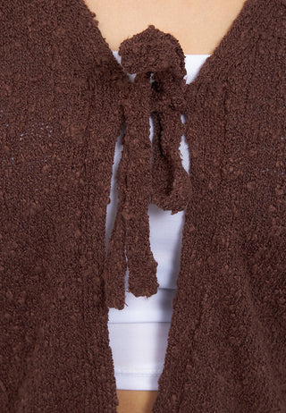 Tied Front Popcorn Cardigan