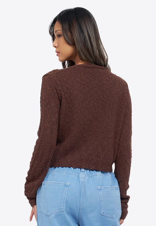 Tied Front Popcorn Cardigan