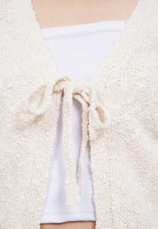 Tied Front Popcorn Cardigan
