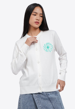Embroidered Knit Cardigan