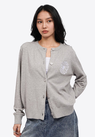 Embroidered Knit Cardigan