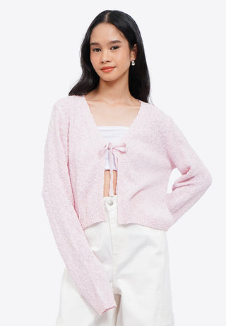Tied Front Popcorn Cardigan