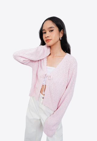 Tied Front Popcorn Cardigan