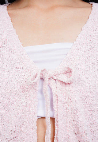 Tied Front Popcorn Cardigan