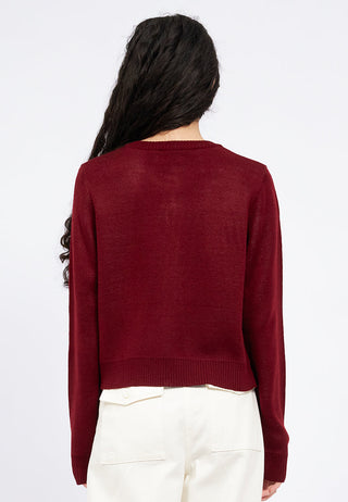 Ribbon Long Sleeve Knit Cardigan