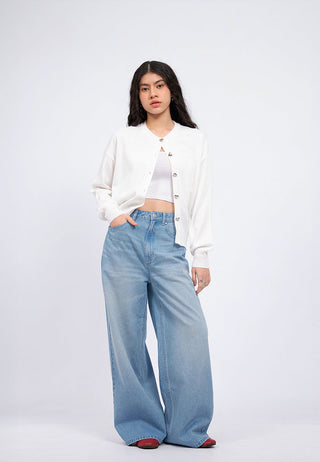 Heart Button Long Sleeve Cardigan