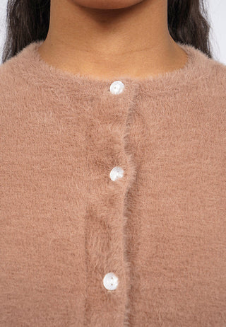 Long Sleeve Fur Cardigan