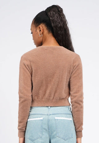 Long Sleeve Fur Cardigan