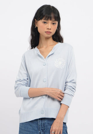 Embroidered Long Sleeve Knit Cardigan