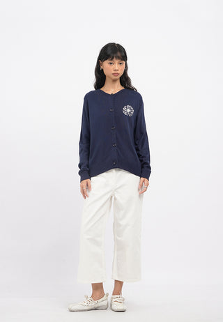 Embroidered Long Sleeve Knit Cardigan