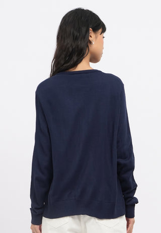 Embroidered Long Sleeve Knit Cardigan