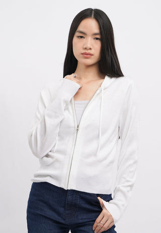Zipped Up Hoodie Knit Jacket