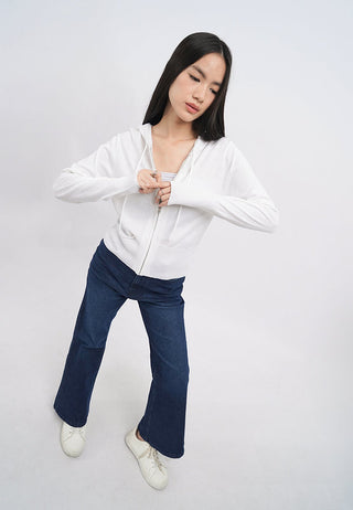 Zipped Up Hoodie Knit Jacket