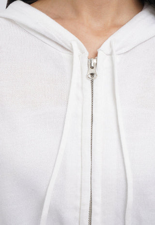 Zipped Up Hoodie Knit Jacket