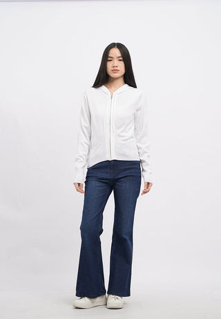 Zipped Up Hoodie Knit Jacket