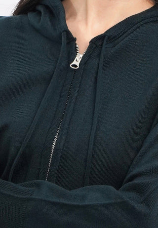 Zipped Up Hoodie Knit Jacket