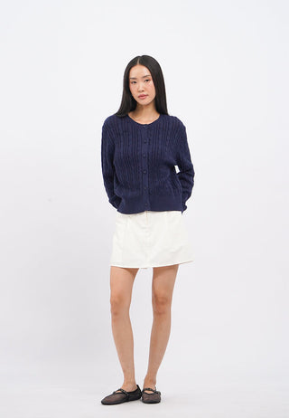 Long Sleeve Cable Knit Cardigan