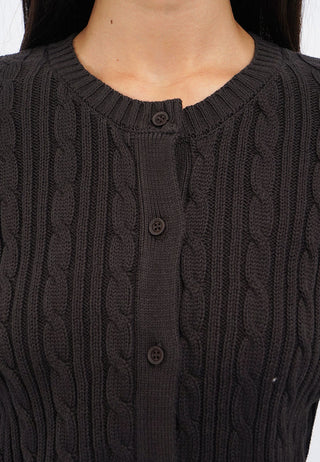 Long Sleeve Cable Knit Cardigan