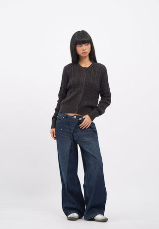Long Sleeve Cable Knit Cardigan