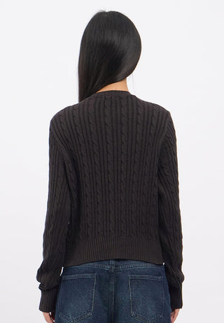 Long Sleeve Cable Knit Cardigan