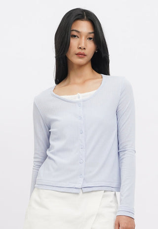 Double Layer Long Sleeve Knit Top