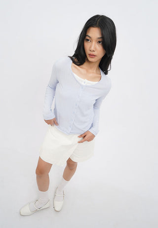 Double Layer Long Sleeve Knit Top