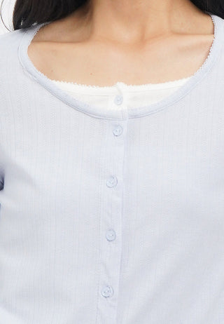 Double Layer Long Sleeve Knit Top