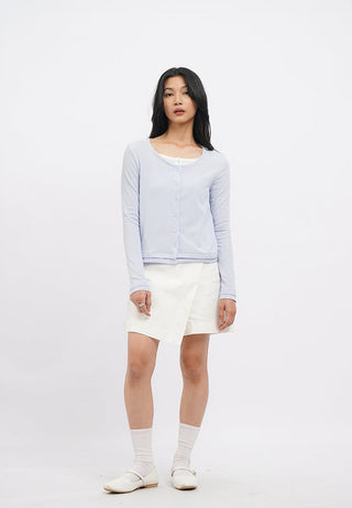 Double Layer Long Sleeve Knit Top