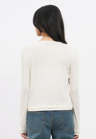 Double Layer Long Sleeve Knit Top