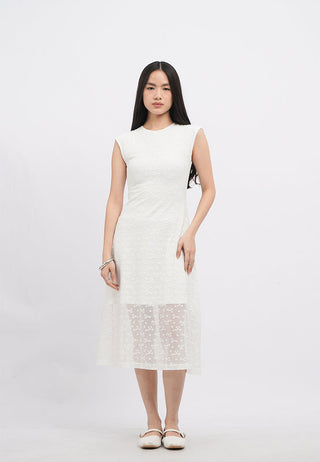 Sleeveless Lace Midi Dress