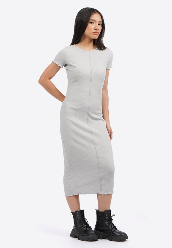 Overlock Short Sleeve Midi Dress - Main Image