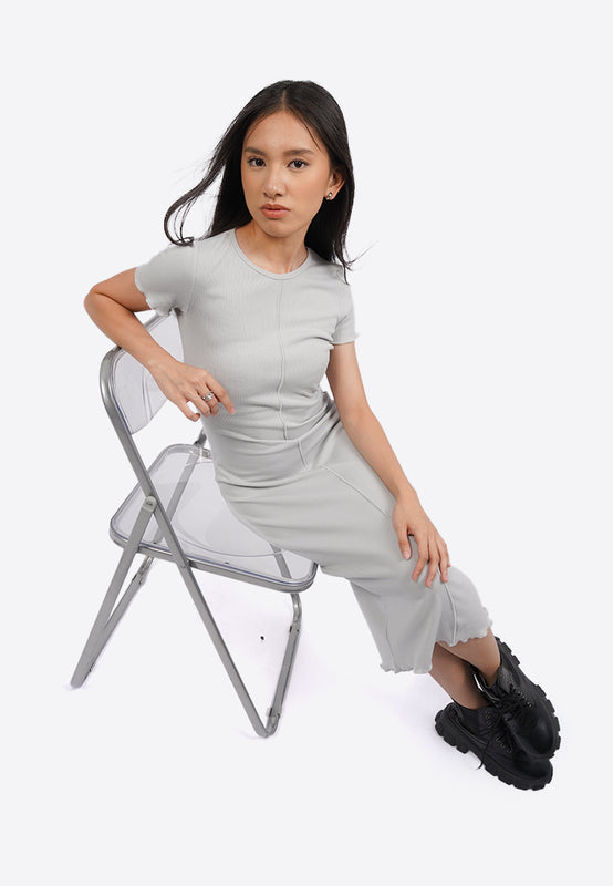 Overlock Short Sleeve Midi Dress – COLORBOX Indonesia